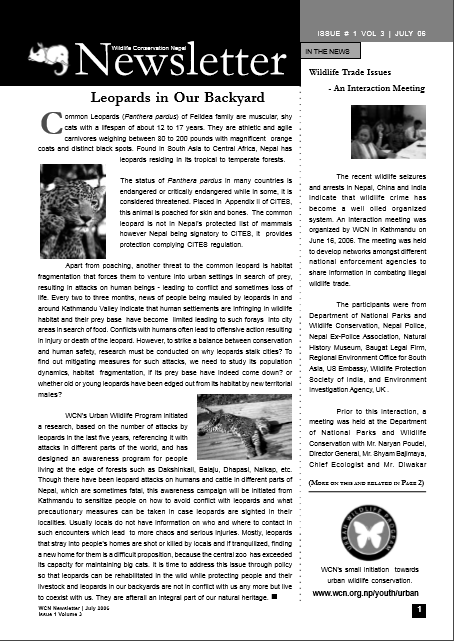 Newsletter 2006 Issue 1 Vol. 3